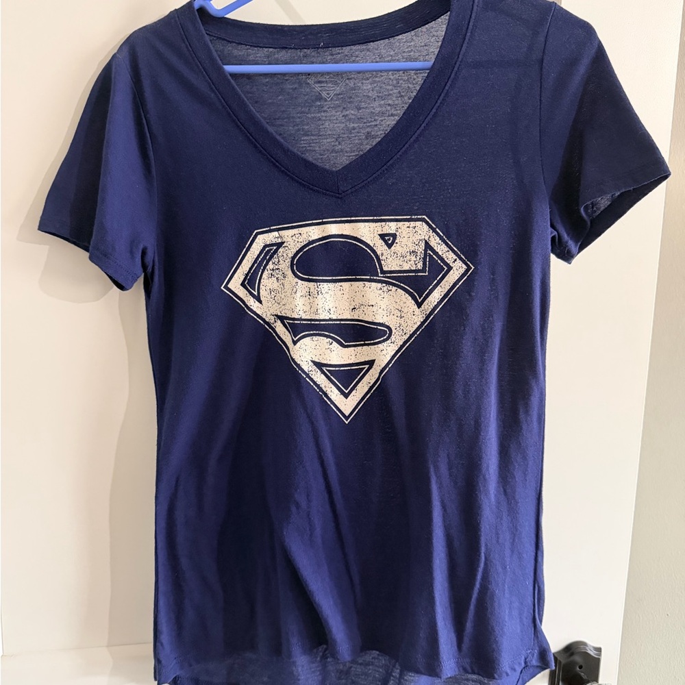 Superman Logo Navy Blue Women's T-Shirt
